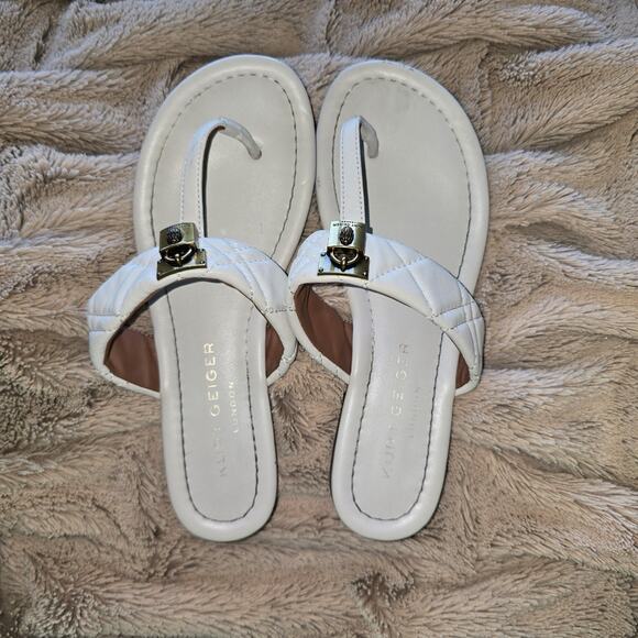 Kurt Geiger Shoes - Womens Kurt Geiger Tan leather quilted sandal Padlock Lions head detail size 37